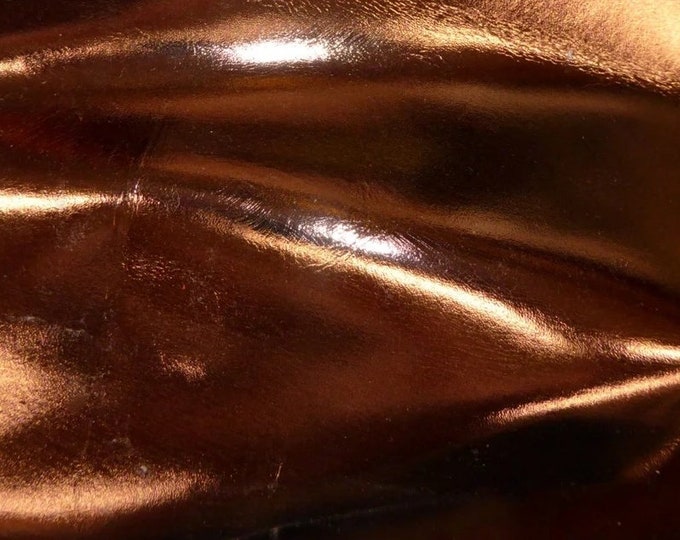 Smooth Metallic 8"x10" BRONZE Foil Cowhide Leather 3-3.25 oz / 1.2-1.3mm PeggySueAlso® E2845-17