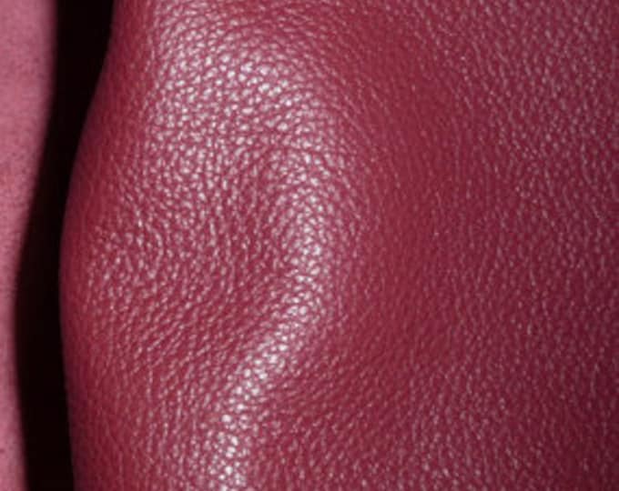 Divine 12"x12" CRANBERRY Top Grain Cowhide Leather 2.5 oz/1 mm PeggySueAlso®  E2885-35  hides available