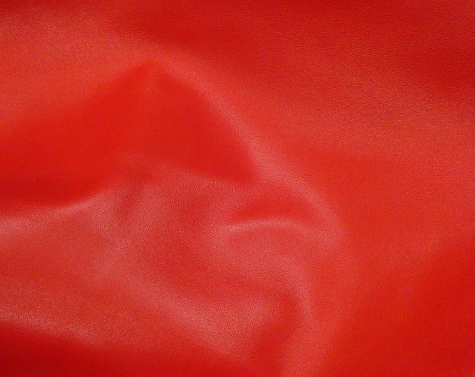 LAMBSKIN  3 or 4 sq ft Silky VIBRANT RED , Italian incredibly soft, fine grain, Smooth Leather 2.5 oz/1 mm PeggySueAlso E2805-03