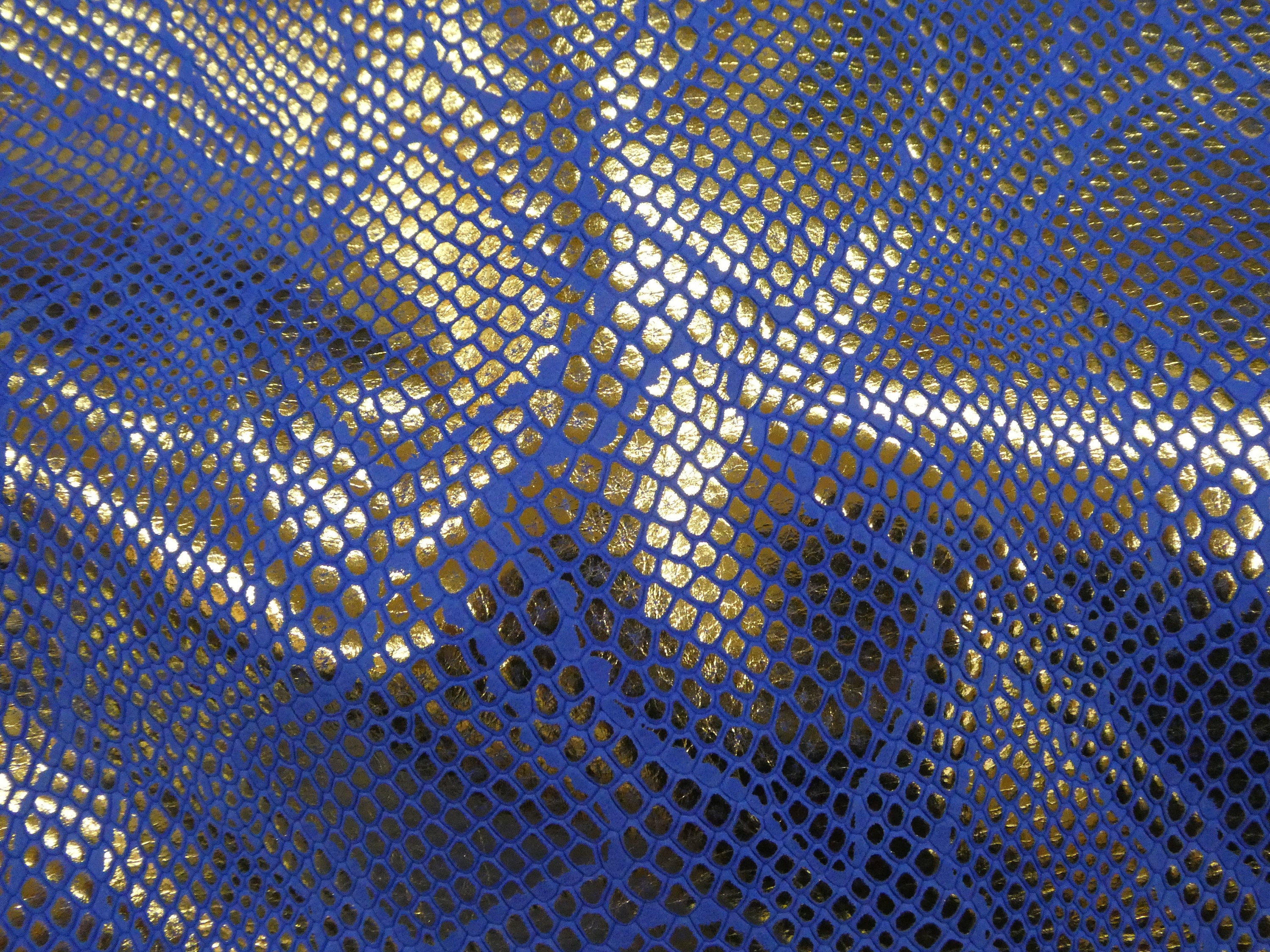 Leather CLOSEOUT 8x10 Metallic Diamond Python GOLD on ROYAL embossed ...