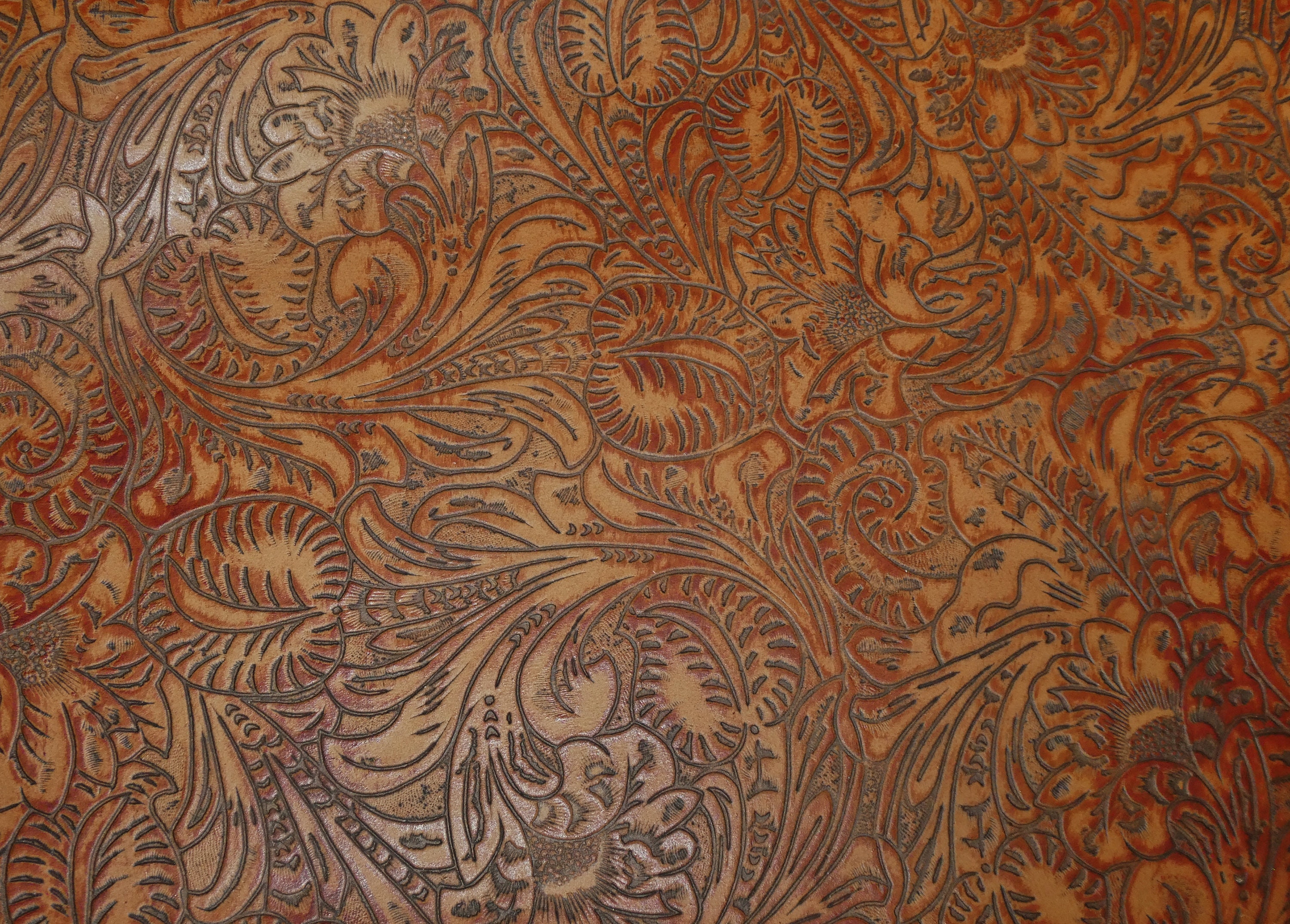 Leather 8"x10" Western Tool Floral Leaf NUTMEG Reddish Brow…
