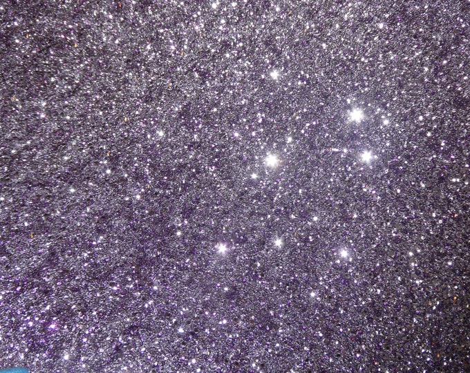 Chunky Glitter 5"x11" MOSAIC PURPLE Glitter Fabric applied to Leather Thick 5.5-6oz /2.2-2.4 mm PeggySueAlso® E4355-55