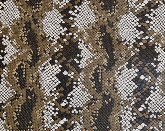 Piel de vaca con relieve de serpiente, edición limitada, 8" x 10", texturizada, marrón, gris topo, blanca y negra, 3,5-4 oz (1,4-1,6 mm), PeggySueAlso® E1551-01