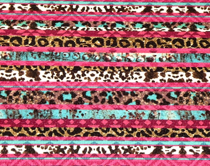 Leather 8"x10" WESTERN SERAPE Aztec LEOPARD pink, turquoise gold brown black white Cowhide 3.75-4oz/1.5-1.6mm PeggySueAlso® E2550-118