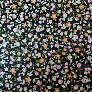 Leather 7-8-9 or 10 sq ft CLUSTERS of TINY pink orange white Flowers on Black Cowhide 2.5-2.75oz/1-1.1mm PeggySueAlso E1133-02 image 2