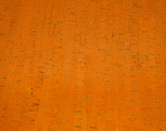 Cork 5"x11" ORANGE Cork applied to Cowhide GENUINE Leather for body/strength Thick 5oz/2mm E5610-56