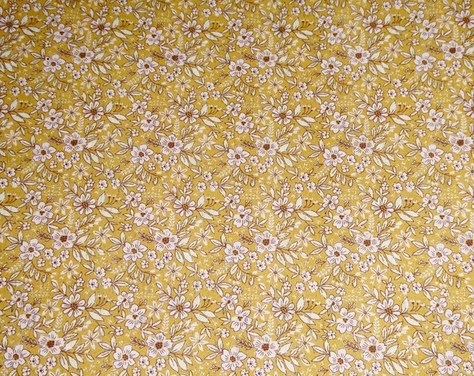 CoRK 12"x12" GOLDEN FLORAL PASTURE With Baby Pink and White applied to cowhide Thick 5.5oz/2.2mm PeggySueAlso E5610-319