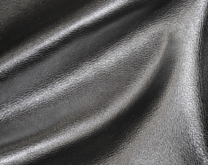 Pebbled Metallic 12"x12" Shinier GUNMETAL Soft cowhide shows the grain Leather 3-3.25oz/1.2-1.3mm PeggySueAlso® E4100-20B Hides too