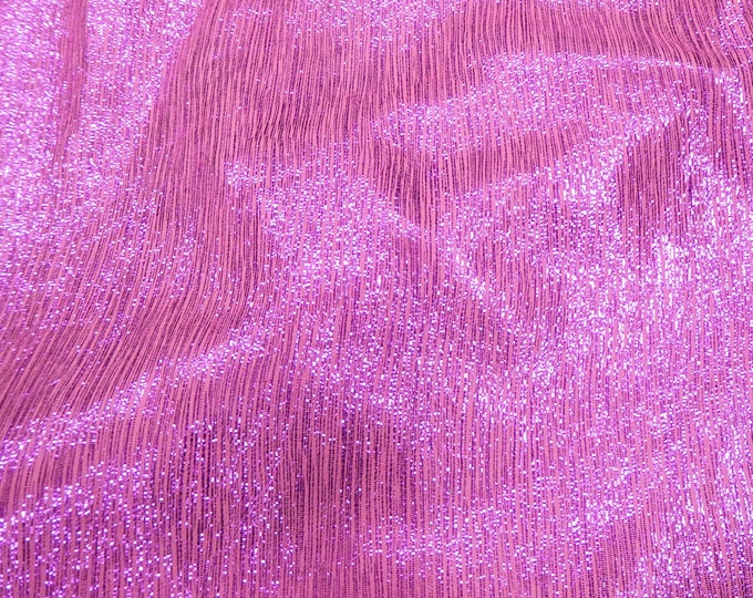 Rainy Day 3-4-5 or 6 sq ft HOT PINK Metallic stripes on Hot Pink Suede Incredibly soft Leather 3-3.5 oz / 1.2-1.4 mm PeggySueAlso® E1030-25