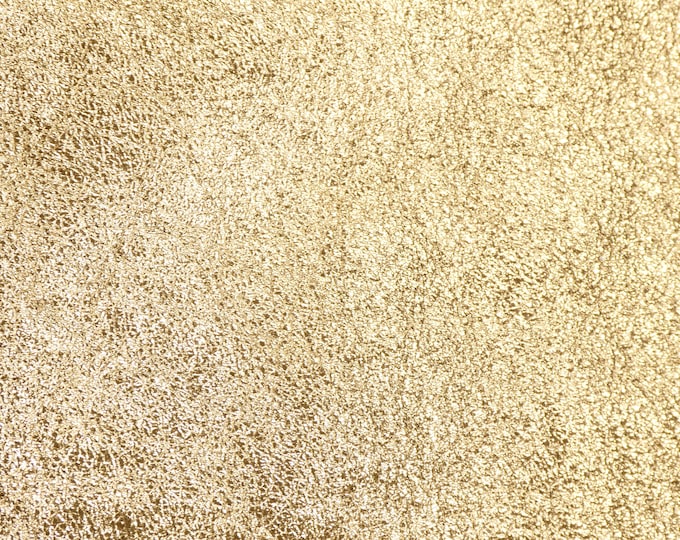 Pebbled Metallic 3-4-5 or 6 sq ft Shinier GOLD shows the grain Cowhide leather 2.5-3 oz / 1-1.2 mm PeggySueAlso E4100-05B hides available