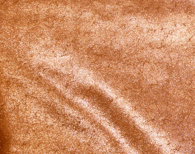 Vintage Crackle 5"x11" ROSE GOLD Metallic on TOAST Suede Cowhide Leather 3.5 oz / 1.4 mm PeggySueAlso® E2844-25 hides available