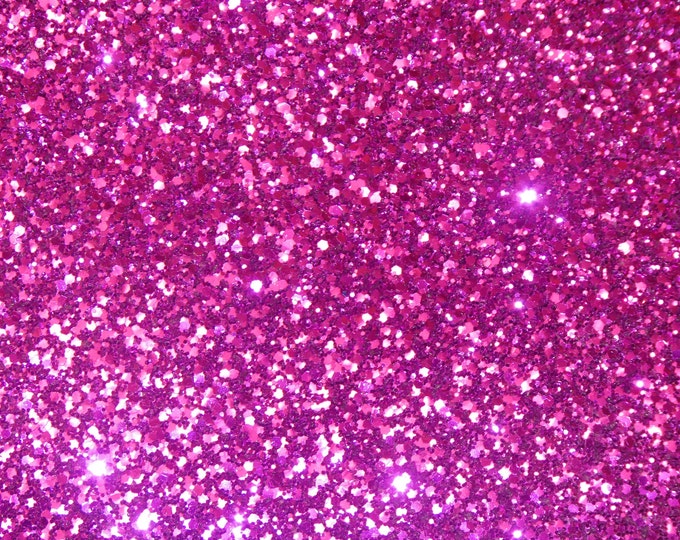 CHUNKY Glitter 2 pieces 4"x6" FUCHSIA Dark Pink applied to Leather for firmness Very THICK 6-7oz / 2.4-2.8mm PeggySueAlso® E4355-11