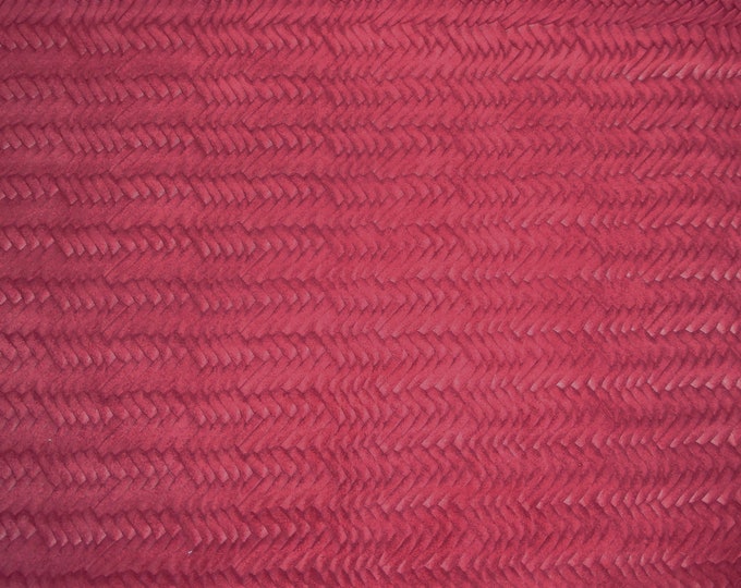 Braided Fishtail 12"x12" RASPBERRY Soft Italian Cowhide Leather 2.5-3 oz / 1-1.2 mm PeggySueAlso E3160-08 Hides Available