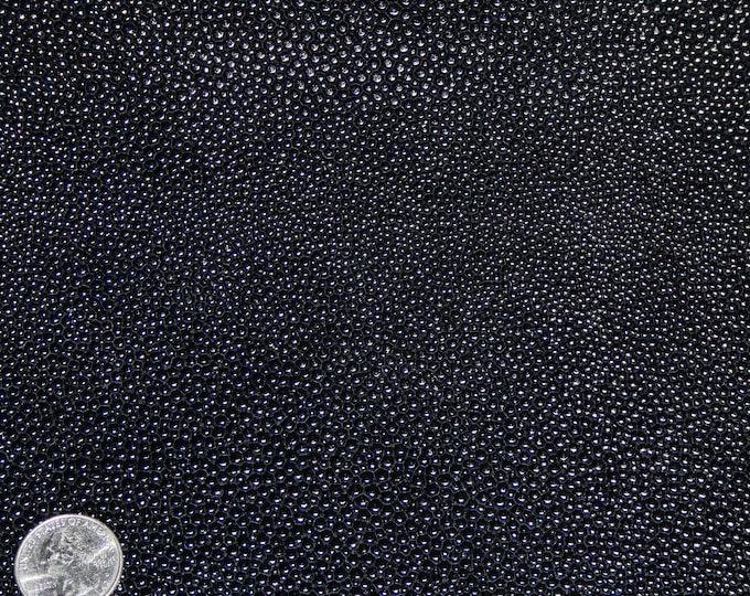 Beaded Stingray 12"x12" BLACK Glossy Cowhide Leather 3 oz / 1.2 mm PeggySueAlso E1290-47 Hides available