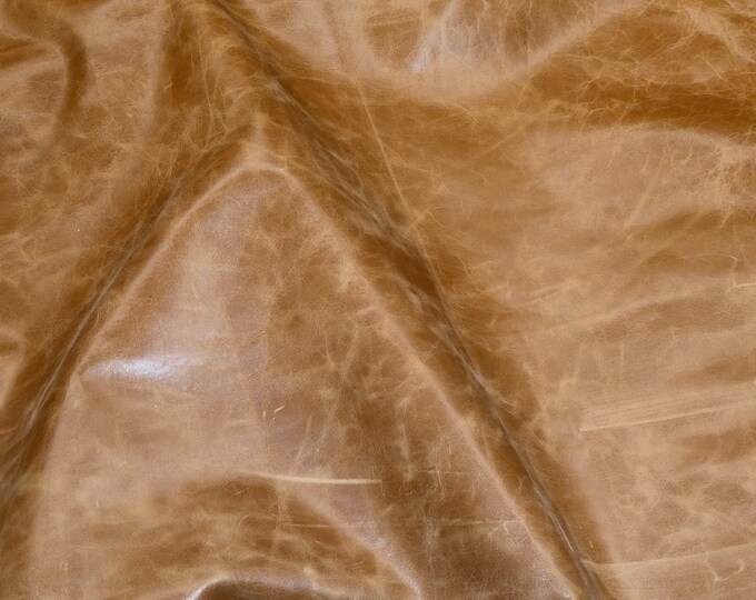 Riviera 8"x10" TAWNY BROWN Pull Up effect Aniline Dyed Cowhide Leather 2.5-3 oz /1-1.2 mm PeggySueAlso® E2932-03 hides available