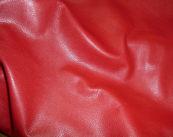 Divine 20"x20" Bright RED top grain Cowhide Leather 2.5 oz / 1mm PeggySueAlso® E2885-22   hides available