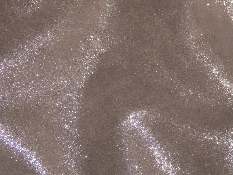 Gamuza de vaca color plata de 12" x 12" sobre marrón café, 2,5 oz / 1 mm. Pieles PeggySueAlso® E8300-01 disponibles. imagen 1