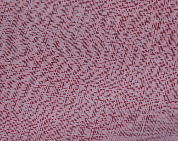 Leather 8"x10" TWO TONE Saffiano look RED   Linen Weave Very Soft Cowhide 3-3.5 oz/1.2-1.4 mm PeggySueAlso E8201-28