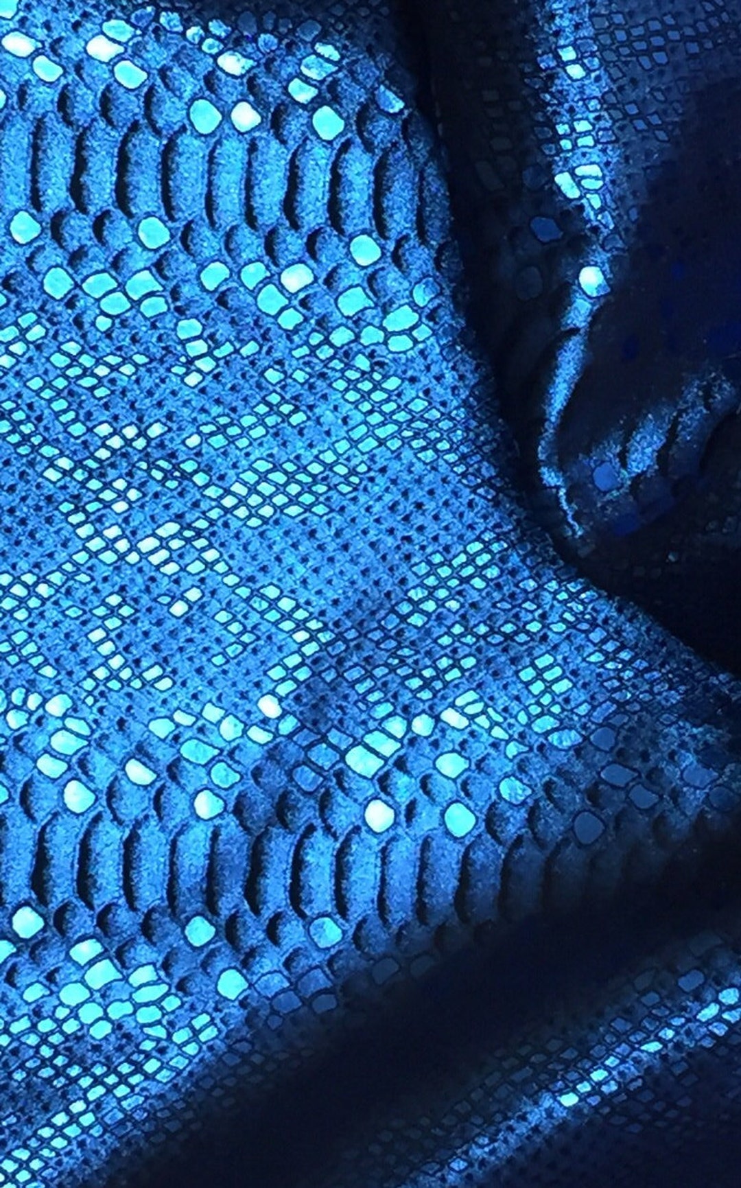 Mystic Python 12"x12" ROYAL BLUE Metallic on BLACK Suede Cowhide 3 Oz ...