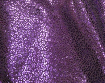 Leopard 8"x10" GRAPE Metallic on Purple Suede Cowhide Leather  3.5-3.75 oz / 1.4-1.5 mm PeggySueAlso®  E2550-56