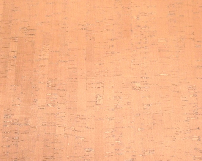 Cork 3-4-5-6 sq ft DUSTY PEACH solid color cork applied to Leather Great for Embossing dies! Thick 5.5oz/2.2mm PeggySueAlso® E5610-520