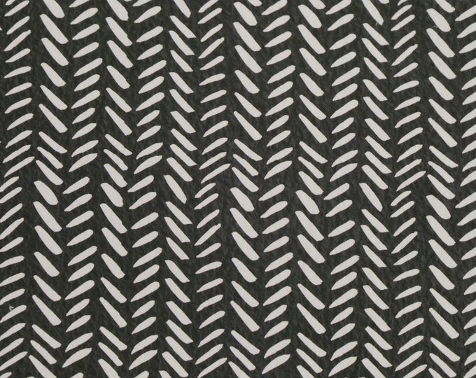 Leather 12"x12" Broken Chevron BLACK & WHiTE Cowhide 3-3.5oz /1.2-1.4 mm PeggySueAlso™ E2505-05