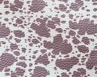 Leather 8"x10" BROWN and white COW PRINT on Cowhide 3.25-3.5oz/1.3-1.5mm PeggySueAlso® E1678-02