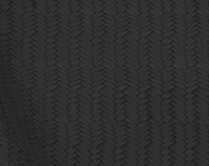 Braided Fishtail 3-4-5 or 6 sq ft BLACK Embossed Soft USA Cowhide Leather 2.5-3 oz / 1-1.2 mm PeggySueAlso E3160-12 hides available