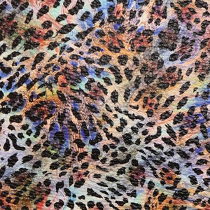 Leather Version 3-4-5 or 6 sq ft EXOTIC RAINBOW Leopard Cowhide 3-3.5oz /1.2-1.4 mm PeggySueAlso E2550-27 image 1