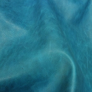 Pull Up Leather 12"x12" Distressed Ocean TEAL / Turquoise Cowhide 3-3.5 oz /1.2-1.4 mm PeggySueAlso® E2930-04 hides available