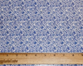 Cork 12"x12" Vintage BLUE and WHITE CHINA Cork applied to Cowhide Thick 5.5oz/2.2mm PeggySueAlso E5610-496