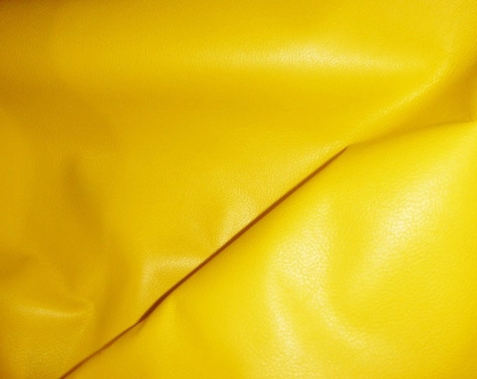 Divine 12"x12" CANARY Yellow top grain Cowhide Leather 2-2.5 oz / 0.8-1 mm PeggySueAlso E2885-32  Hides Available