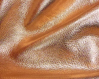 COPPER Pebbled Metallic 20"x20" or ? SOFT cowhide shows the grain Leather 3-3.25 oz / 1.2-1.3 mm PeggySueAlso™ E4100-10 full hides available