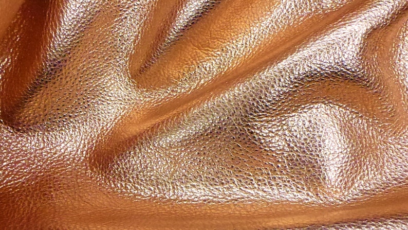 Pebbled Metallic 3-4-5-6 sqft COPPER SOFT cowhide shows the grain Leather 3-3.25oz/1.2-1.3 mm PeggySueAlso® E4100-10B full hides too image 1