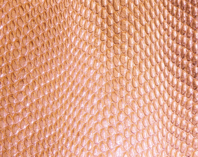 Amazon Cobra 8"x10" ROSE GOLD Metallic Large Print Cowhide Leather 2.5-2.75 oz / 1-1.1 mm PeggySueAlso E2846-19  hides available