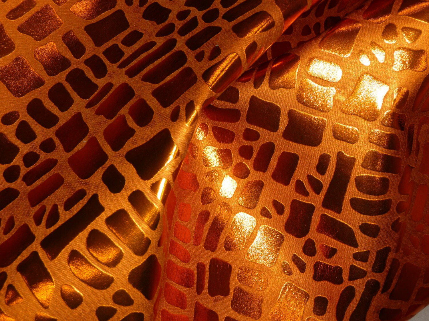Metallic Leather 8x10 Cobblestone Giraffe ORANGE / APRICOT Metallic