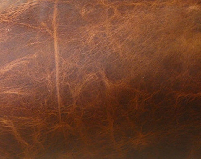 Pull Up Leather 3-4-5 sq ft Matte AGED BRANDY More Distressed Cowhide 3.5oz / 1.4  mm PeggySueAlso® E2930-03 hides available