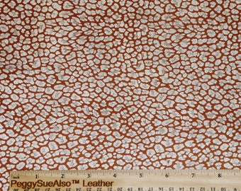 Shimmery Leopard 3-4-5 or 6 sq ft IRIDESCENT Silver Metallic on RUST Suede Cowhide Leather 2.75-3 oz / 1.1-1.2 mm PeggySueAlso E2550-35