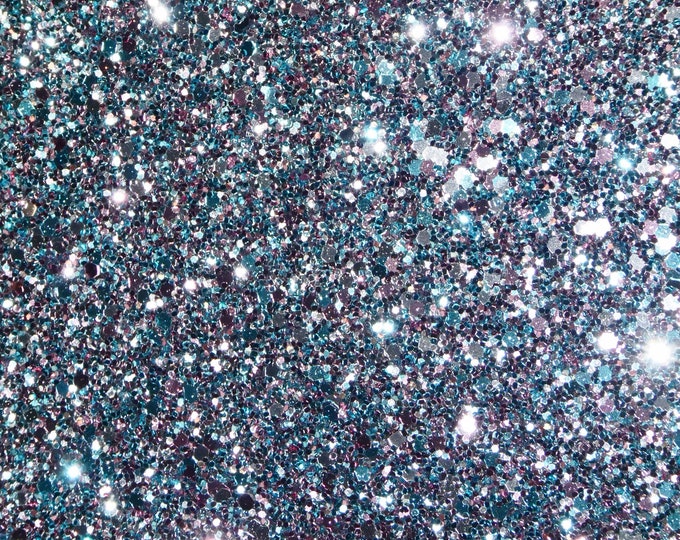 Chunky Glitter 2 pieces 4"x6" MERMAID TAIL Metallic GLITTER Pink, silver, turquoise Very Thick 6-6.5 oz/2.4-2.6 mm PeggySueAlso® E4355-65