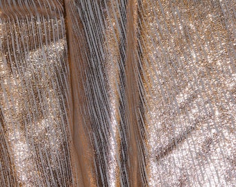 Limited Rainy Day 8&quot;x10&quot; ROSE GOLD Metallic Stripes on BEIGE / Cream Cowhide Leather 3 oz / 1.2 mm PeggySueAlso® E1030-02