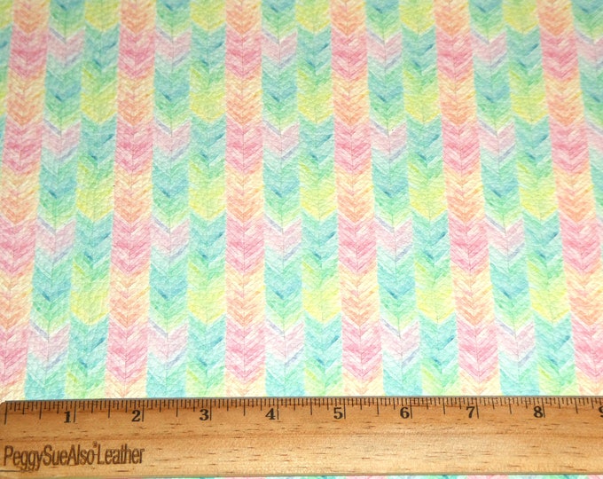 Leather 2 pieces 4"x6" PASTEL WATERCOLOR HERRINGBONE Cowhide 3.75-4 oz/1.5-1.6 mm PeggySueAlso® E2505-12 hides available Easter chevron