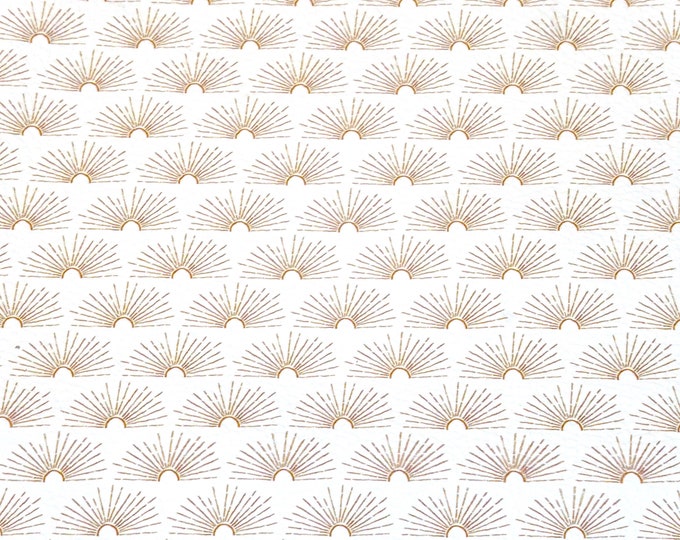 Leather 3-4-5 or 6 sq ft BOHO SUNBURST on WHITE Cowhide 3.75-4oz/ 1.5-1.6 mm PeggySueAlso E6305-02 hides available