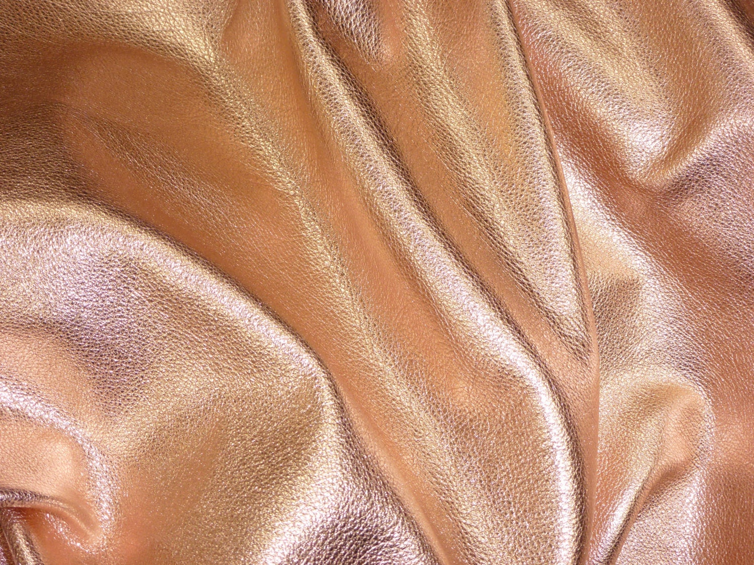 Metallic Leather 5x11 pebbled ROSE GOLD Soft Cowhide Shows the Grain 3