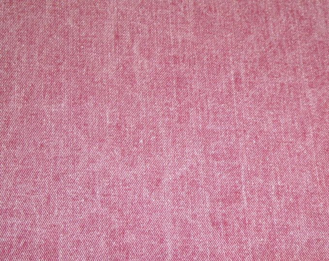 Denim 12"x12" RASPBERRY Washed Drill Denim Fabric applied to leather 4 body/strength Thick 6 oz/2.4mm PeggySueAlso® E5612-16