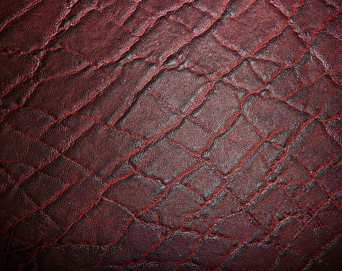 Leather 12"x12" Maroon / Black Cherry ELEPHANT Embossed Cowhide 2.5-3oz/1-1.2 mm PeggySueAlso™ E2899-16 Limited