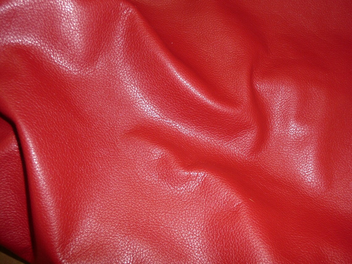 Divine 8x10 Bright RED top grain Cowhide Leather 2.5 oz / 1mm