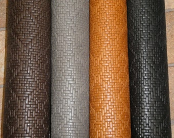 Diamond Weave 12"x12"  Embossed on our Riviera collection Cowhide Leather 2.5-2.75 oz/ 1-1.1 mm PeggySueAlso E8060