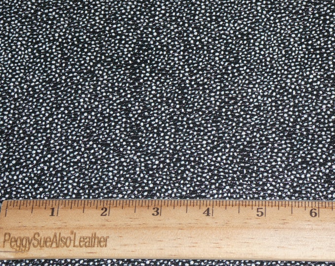 Leather 12"x12" Tiniest CONFETTI WHITE DoTS on BLACK cowhide 3.75-4 /1.8-2 mm PeggySueAlso™ E2000-14
