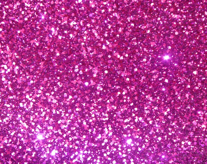 Chunky Glitter 5"x11" FUCHSIA Dark Pink Fabric applied to Leather for firmness Very THICK 6-7oz / 2.4-2.8mm PeggySueAlso® E4355-11