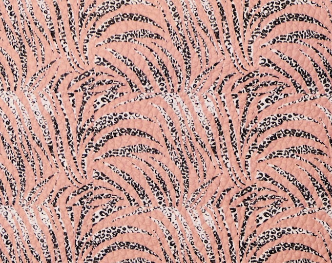 Leather 5"x11" Leopard STREAKS on BLUSH pink Cowhide 3.5-4 oz/1.4-1.6 mm PeggySueAlso E2550-72